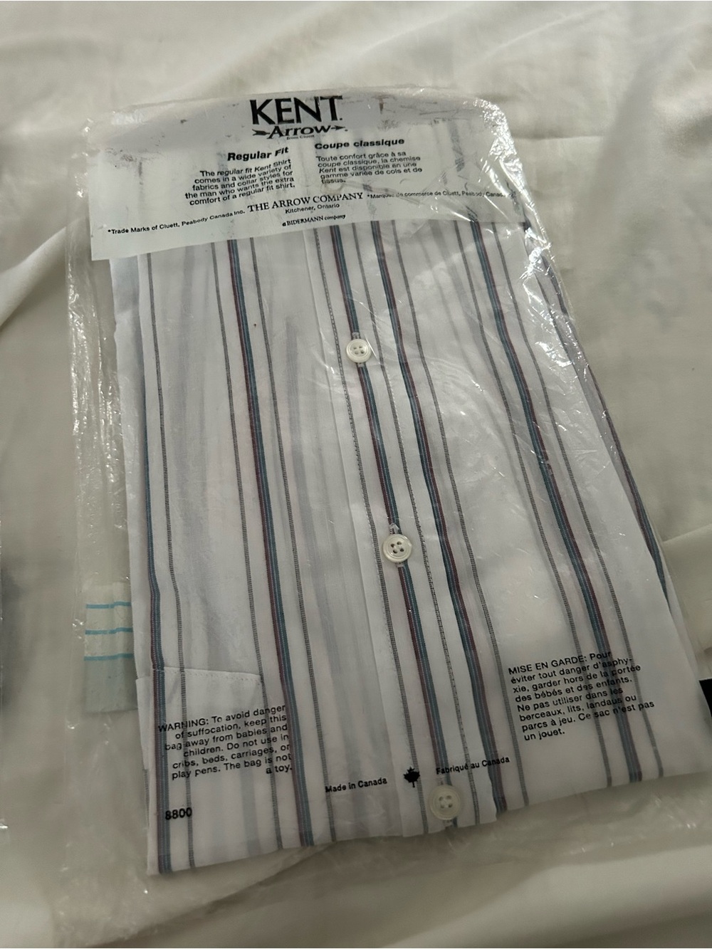 Men’s White Striped Dress Shirt